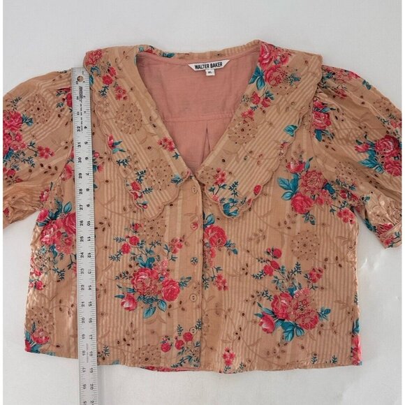Walter Baker Women’s Irma Top In Bontanic Eyelet Blouse Boho Size XL - Picture 12 of 13